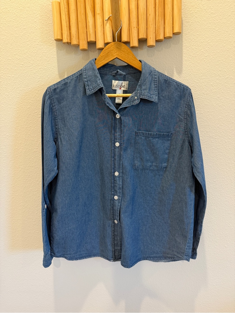Just Be Denim Button Down Shirt Size Small